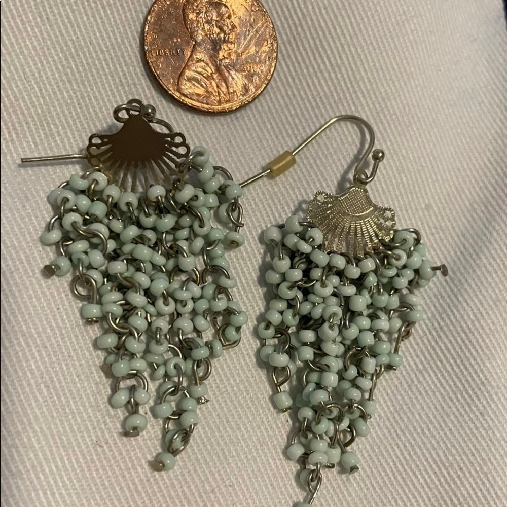 TEAL TEARDROP EARRINGS